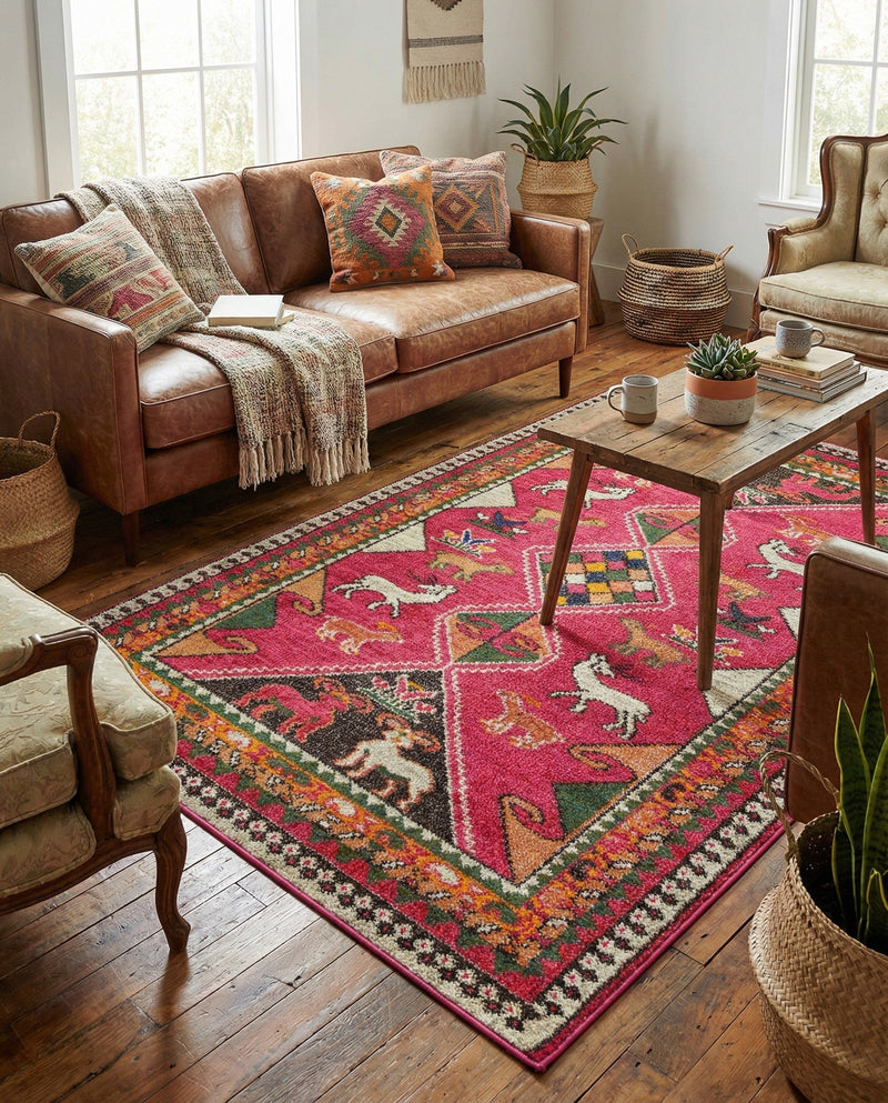 Sedona Vista Collection Area Rug -  Nolina Rectangle Pink  lifestyle 45