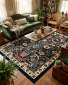 Tabriz Tapestry Collection Area Rug - Sahand (Navy Blue) Rectangle Navy Blue  lifestyle 19