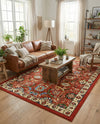 Tabriz Tapestry Collection Area Rug - Sahand (Terracotta) Rectangle Terracotta  lifestyle 19