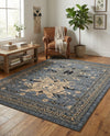 Tabriz Tapestries Collection Area Rug - Azerbaijan (Gray) Rectangle Gray  lifestyle 23