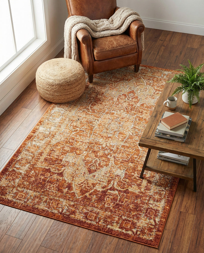 Savannah Soiree Collection Area Rug -  Everglade (Rust Red) Rectangle Rust Red  lifestyle 13