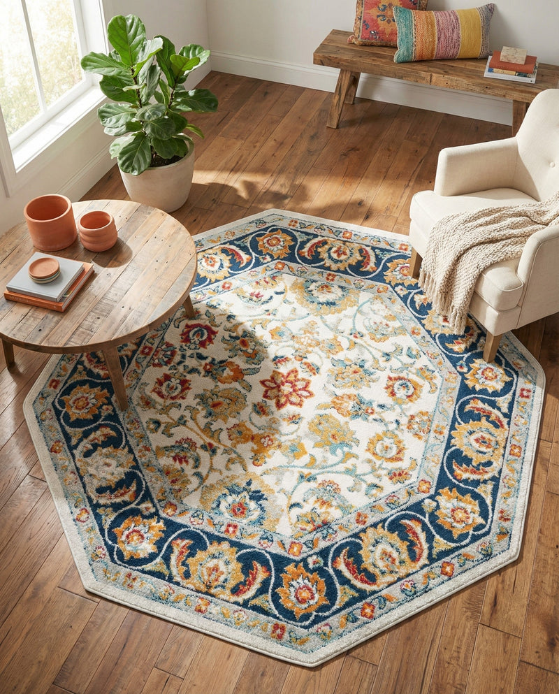 Adriana Terrace Collection Area Rug -  Positano (Multi) Octagon Multi  lifestyle 60