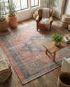 Savannah Threads Collection Area Rug -  Negev Square Antique Red  lifestyle 47
