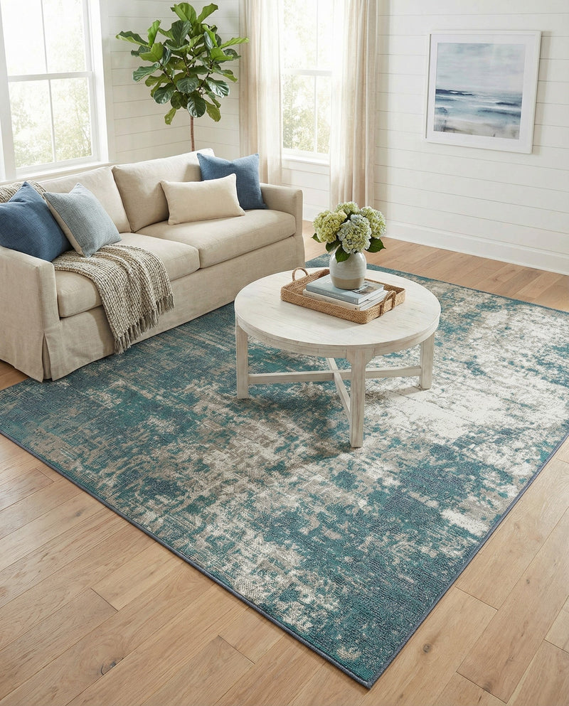 Seaside Haven Rugs Collection Area Rug -  Schooner Rectangle Blue  lifestyle 18