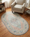 Savannah Series Collection Area Rug -  Augusta (Pink) Oval Pink  lifestyle 76