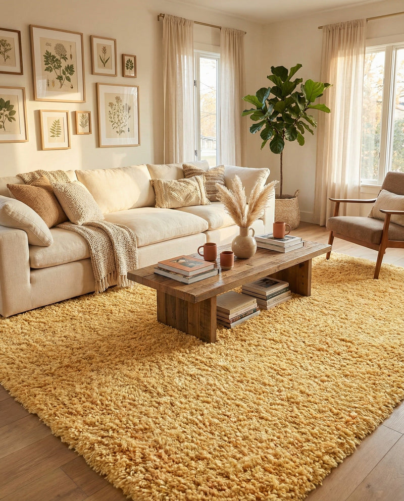 Alpine Plush Collection Area Rug -  Cortina (Sun Yellow) Rectangle Sun Yellow  lifestyle 16