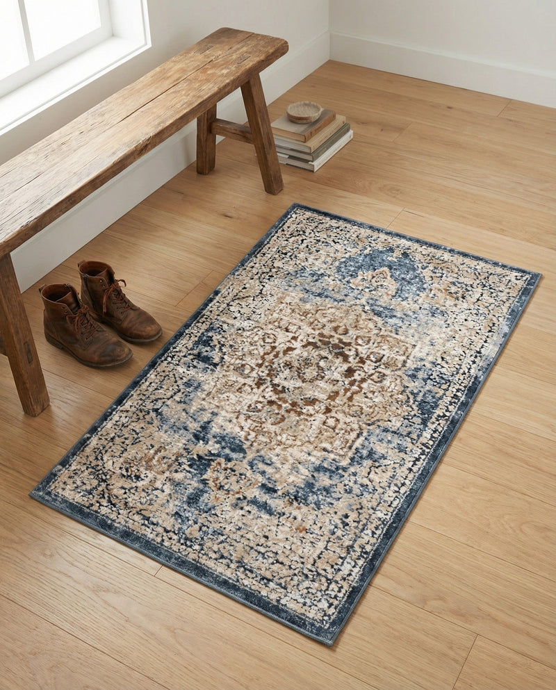 Coastal Manor Collection Area Rug -  Pelican Rectangle Dark Blue  lifestyle 41