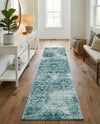 Riviera Elegance Collection Area Rug -  Monaco (Turquoise) Runner Turquoise  lifestyle 69