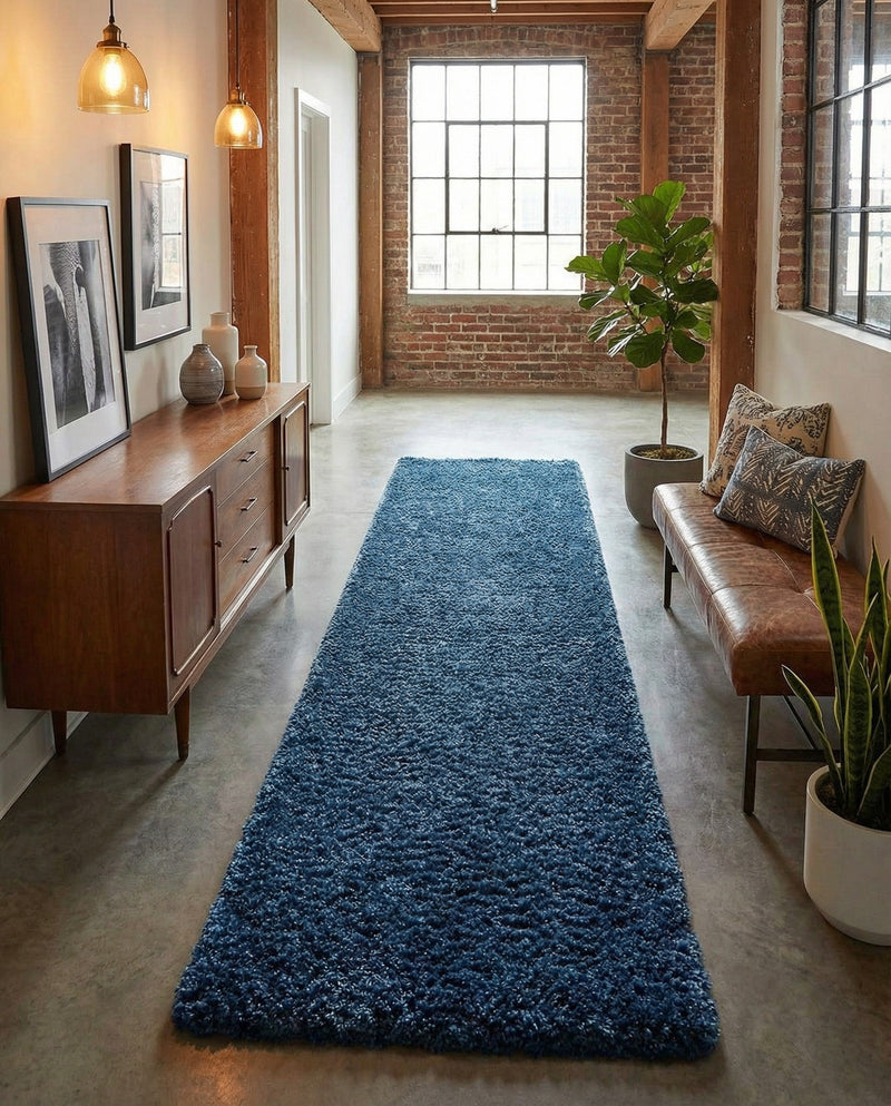 Alpine Plush Collection Area Rug -  Cortina (Marine Blue) Runner Marine Blue  lifestyle 69
