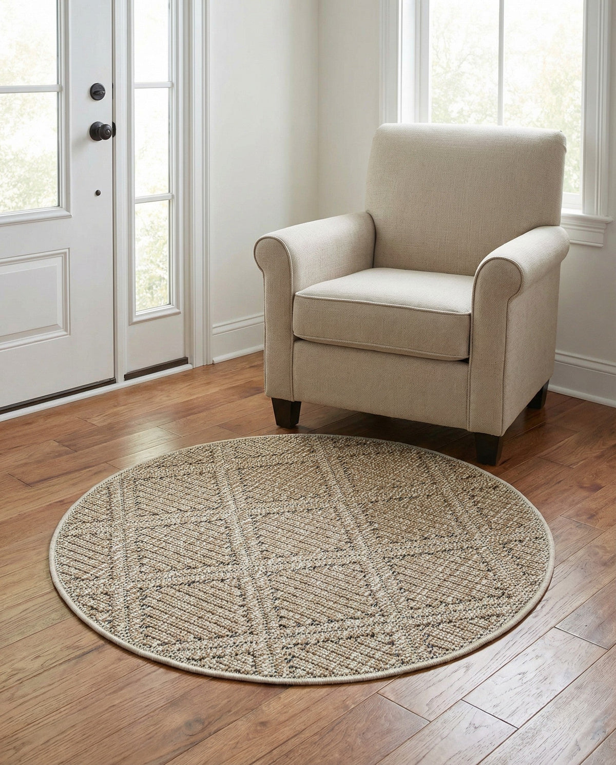 Savannah Pergola Collection Area Rug -  Eden Round Khaki  lifestyle 178