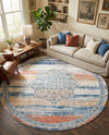 Mykonos Manor Collection Area Rug -  Tinos (Multi) Round Multi  lifestyle 36