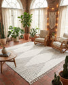 Thar Cotton Collection Area Rug - Jaisalmer (White) Square White  lifestyle 59