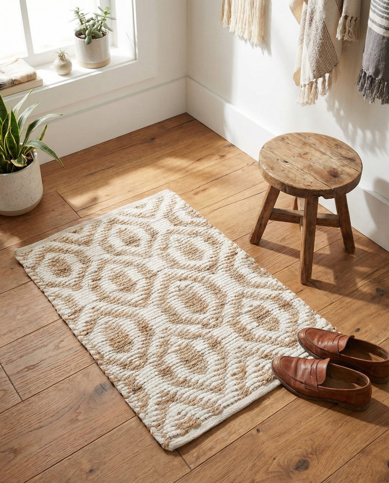 Osian Looms Collection Area Rug - Colaba Rectangle White  lifestyle 29