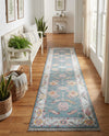 Arcadia Rugs Collection Area Rug - Eden (Gray and Blue) Runner Gray and Blue  lifestyle 55