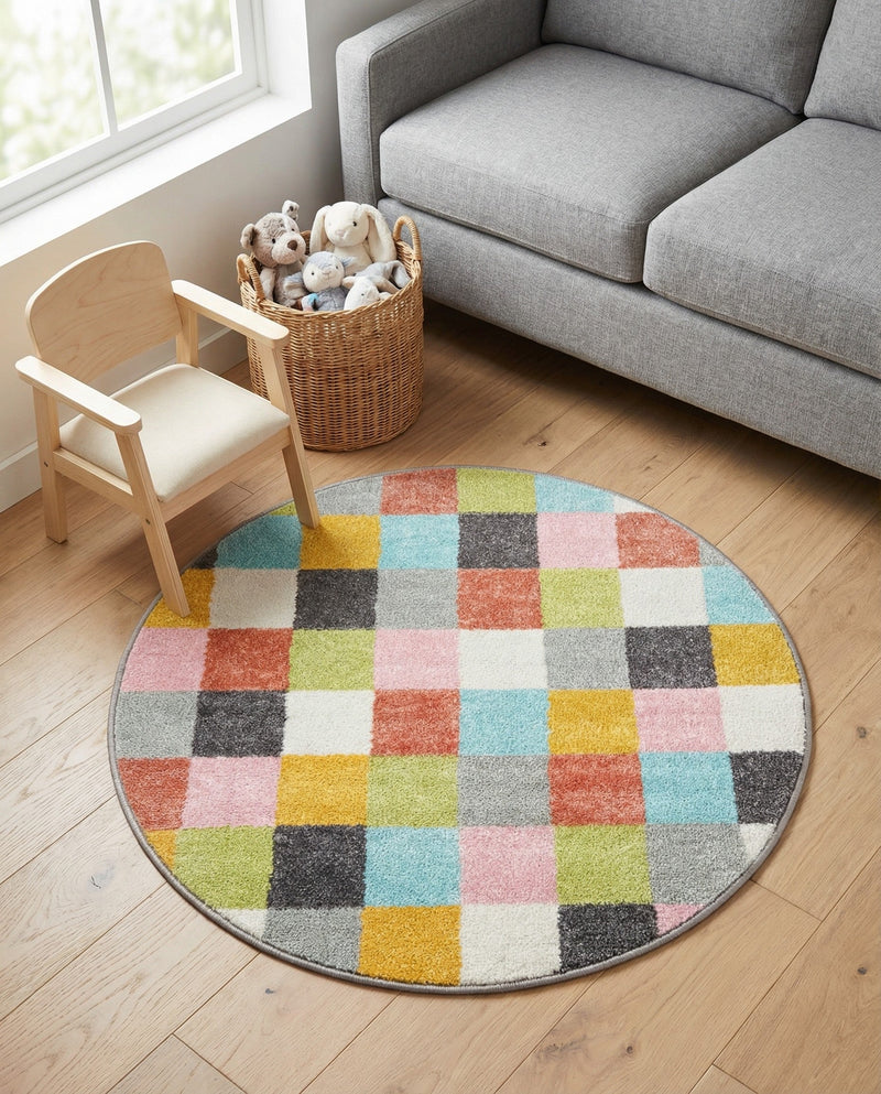 Wonder Tykes Collection Area Rug -  Mythic Round Multi  lifestyle 34