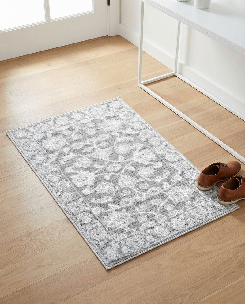 Charleston Elegance Collection Area Rug -  Seaport (Gray) Rectangle Gray  lifestyle 16