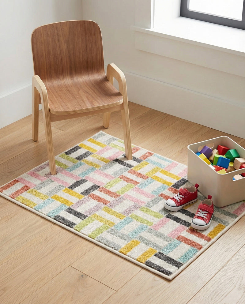 Wonder Tykes Collection Area Rug -  Kaleidoscope Rectangle Multi  lifestyle 3