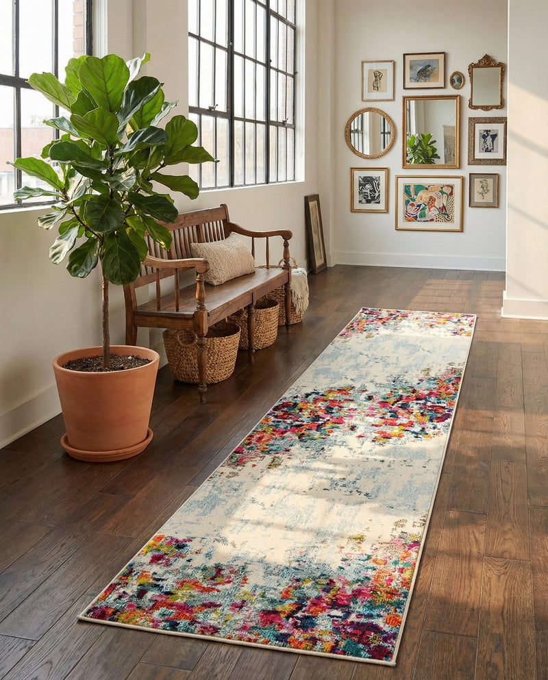Chromatic Oasis Collection Area Rug -  Blush Runner Multi  lifestyle 75