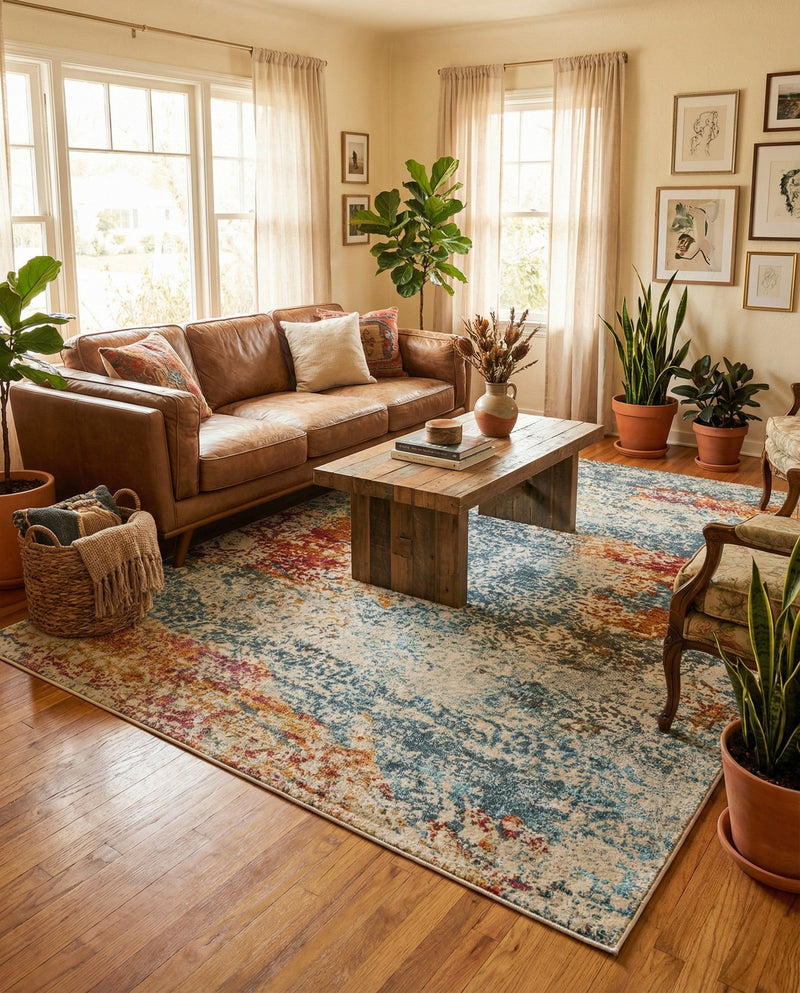 Caribbean Breeze Collection Area Rug -  Isla Rectangle Cream  lifestyle 22