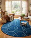 Trellis Mosaic Collection Area Rug - Arborville (Navy Blue) Oval Navy Blue  lifestyle 82