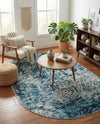 Serenity Sands Collection Area Rug -  Quietshore Oval Blue  lifestyle 78