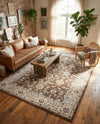 Savannah Elegance Collection Area Rug - Augusta (Brown) Rectangle Brown  lifestyle 17