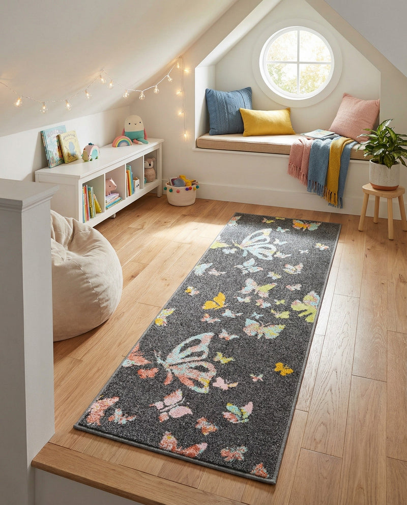 Wonder Tykes Collection Area Rug -  Carnival Runner Charcoal Gray  lifestyle 53