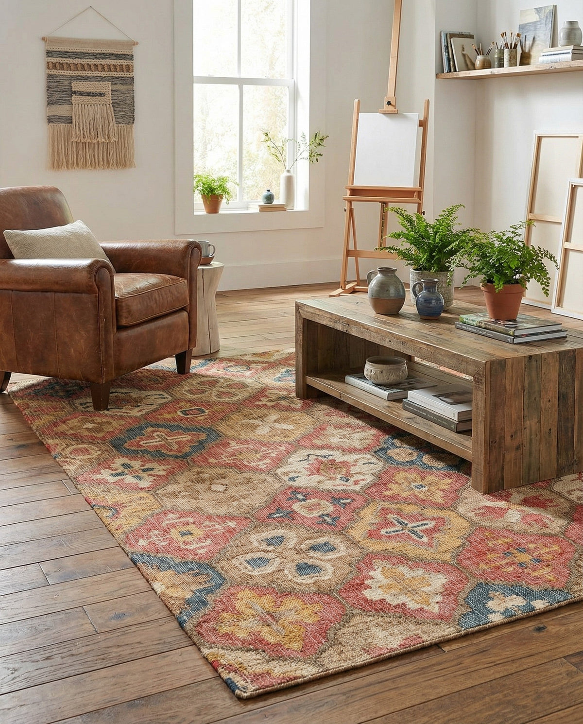 Benares Handwoven Jute Collection Area Rug - Ganges Rectangle Multi  lifestyle 19