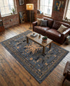 Tabriz Tapestries Collection Area Rug - Azerbaijan (Gray) Rectangle Gray  lifestyle 18