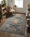 Tabriz Tapestries Collection Area Rug - Azerbaijan (Gray) Rectangle Gray  lifestyle 15