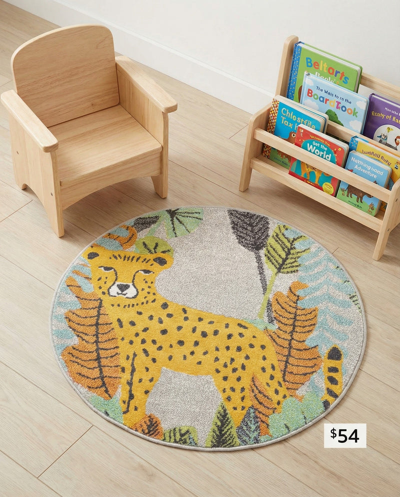 Wonder Tykes Collection Area Rug -  Puzzled Round Gray  lifestyle 37
