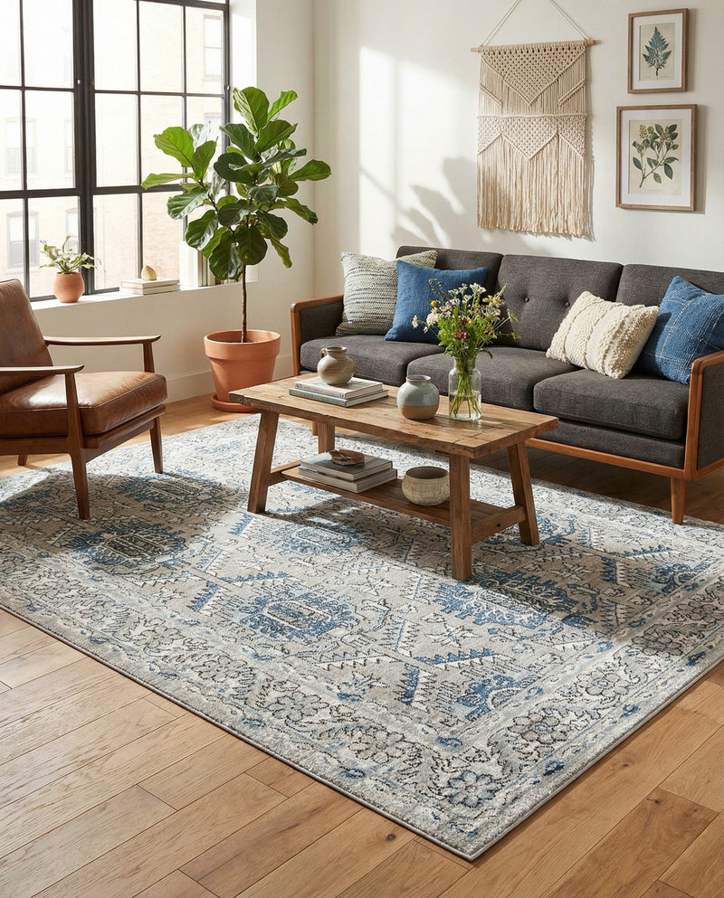 Mykonos Manor Collection Area Rug -  Paros Rectangle Gray  lifestyle 31