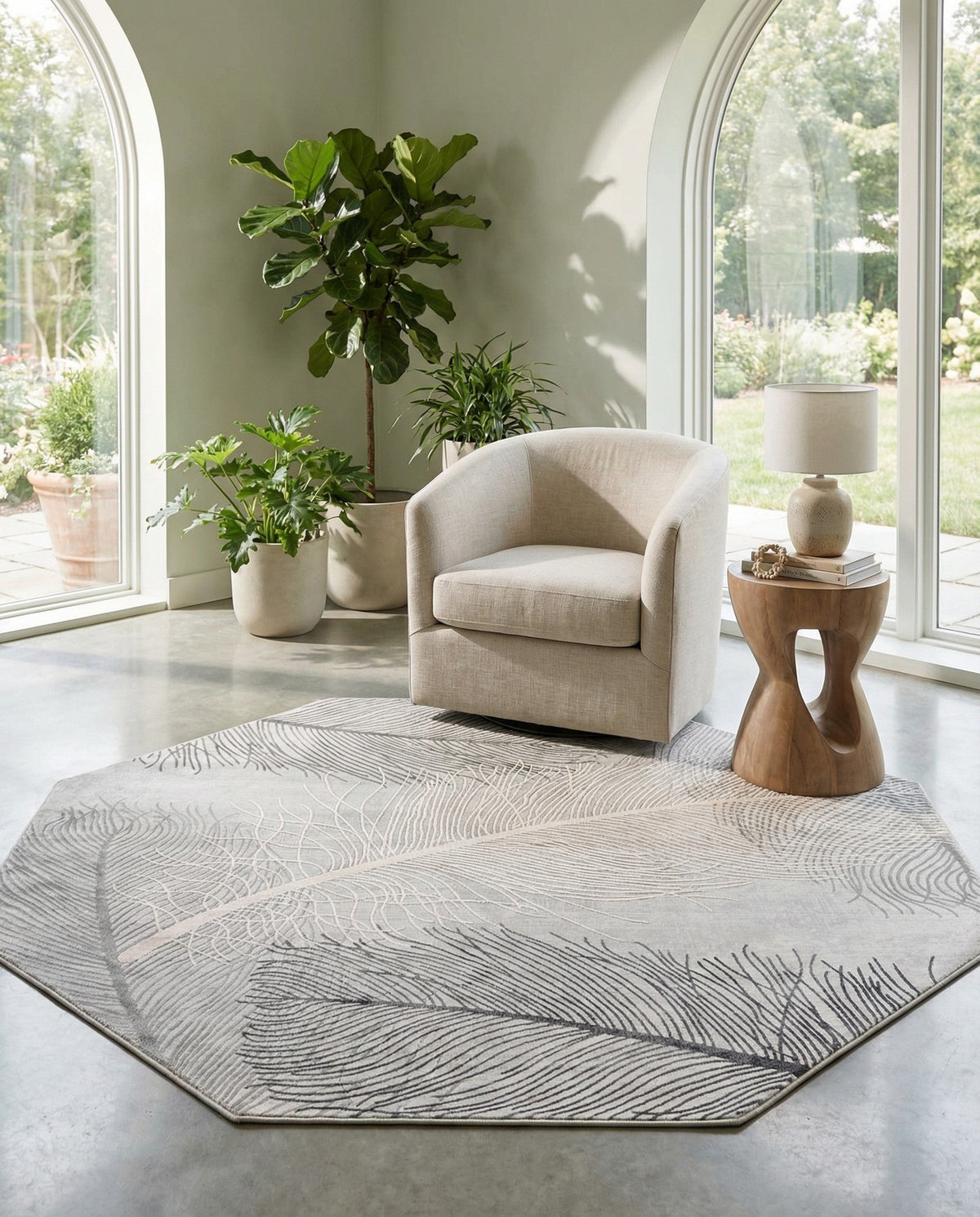 Bloomsbury Elegance Collection Area Rug -  Westminster Octagon Gray  lifestyle 137
