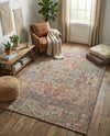 Savannah Threads Collection Area Rug -  Karoo Rectangle Antique Red and Blue  lifestyle 5