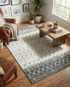 Mediterranean Lattice Collection Area Rug -  Casablanca (Ivory and Gray) Rectangle Ivory and Gray  lifestyle 11
