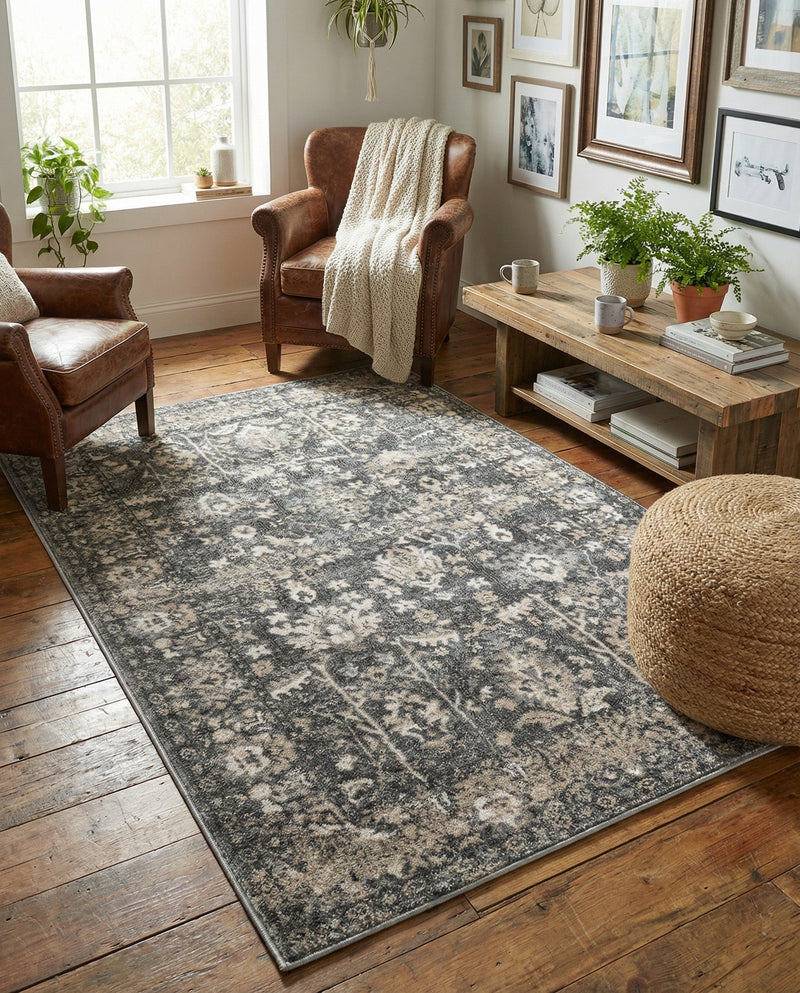 Cascade Range Collection Area Rug -  Shasta (Gray) Rectangle Gray  lifestyle 29