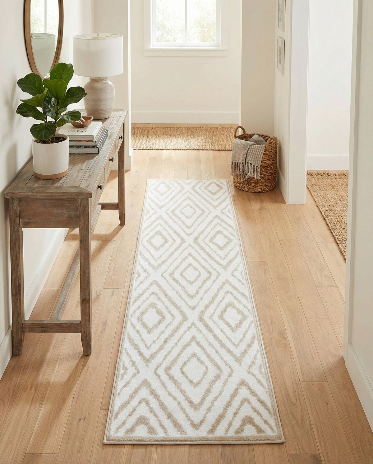 Sanctuary Retreat Collection Area Rug -  Oasis Runner Snow White  lifestyle 142