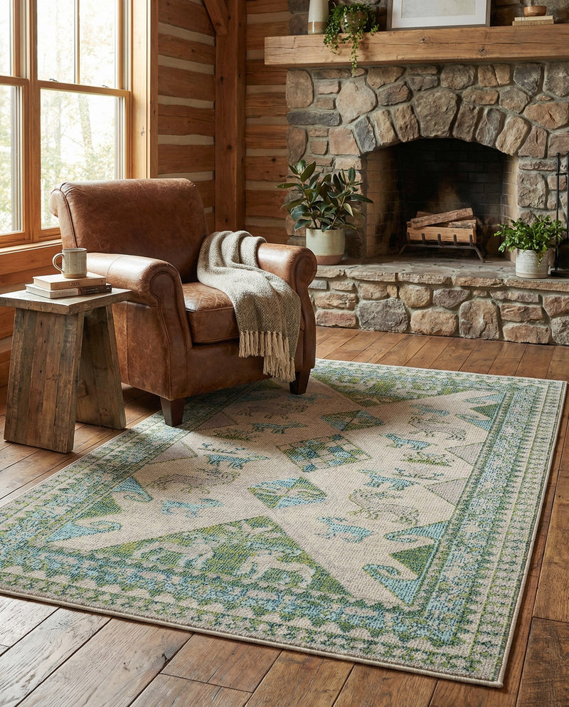 Sedona Vista Collection Area Rug -  Nolina Rectangle Green  lifestyle 47
