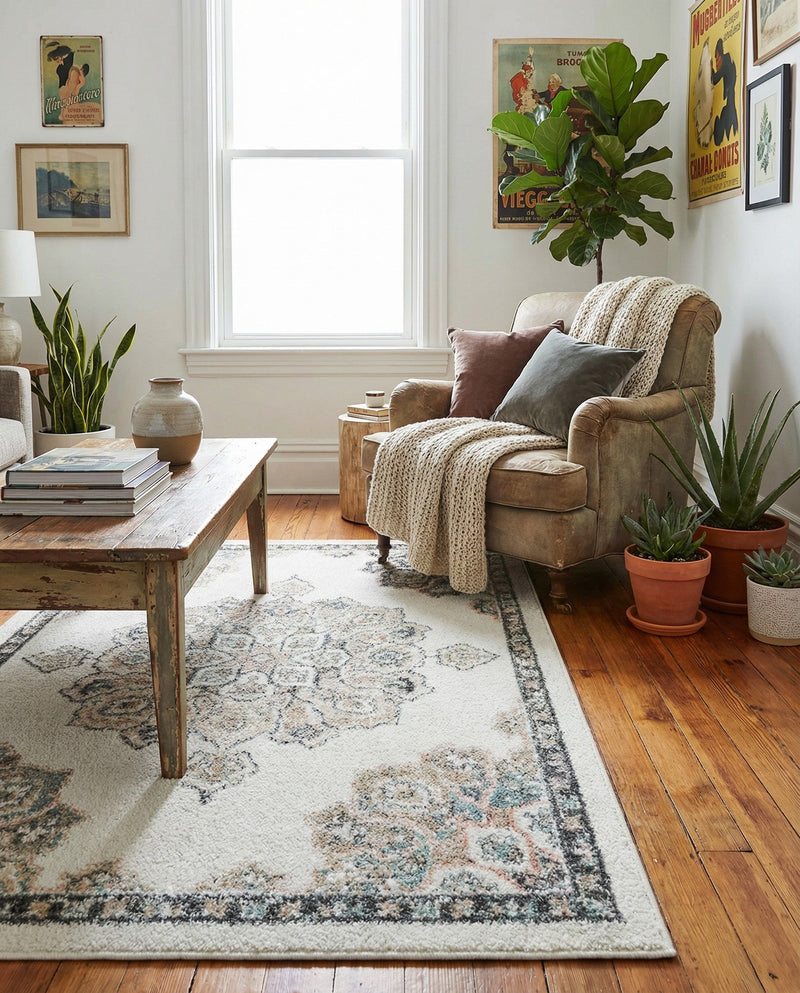 Beverly Grove Collection Area Rug - Melrose (Ivory) Rectangle Ivory  lifestyle 28