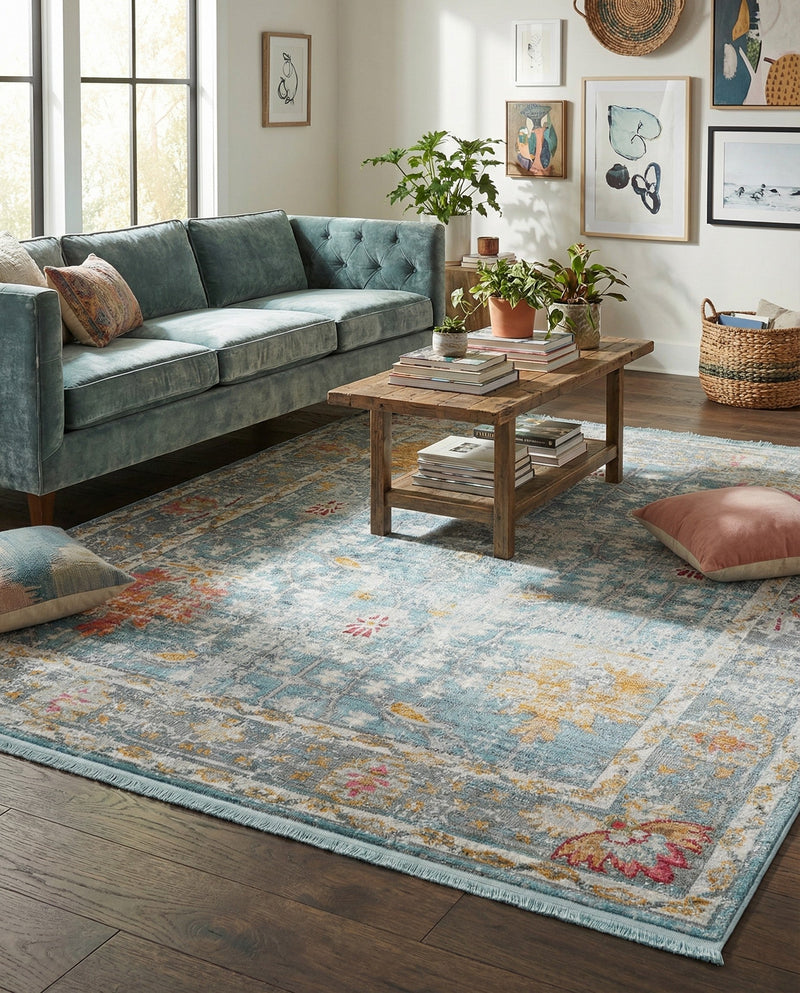 Arcadia Rugs Collection Area Rug -  Olympus Rectangle Blue  lifestyle 10