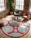 Arcadia Rugs Collection Area Rug -  Atlantis (Red) Oval Red  lifestyle 66