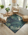 Coastal Terrace Collection Area Rug -  Anchor Square Navy Blue  lifestyle 70