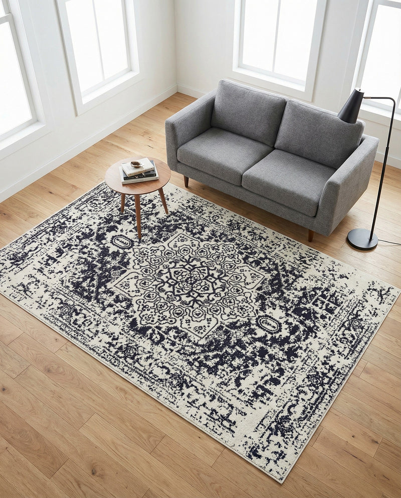Georgetown Rugs Collection Area Rug - Dupont (Blue) Rectangle Blue  lifestyle 15