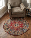 Patio Heritage Collection Area Rug -  Terrace Round Antique Red  lifestyle 72
