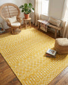 Marrakech Lattice Collection Area Rug - Medina (Yellow) Rectangle Yellow  lifestyle 10