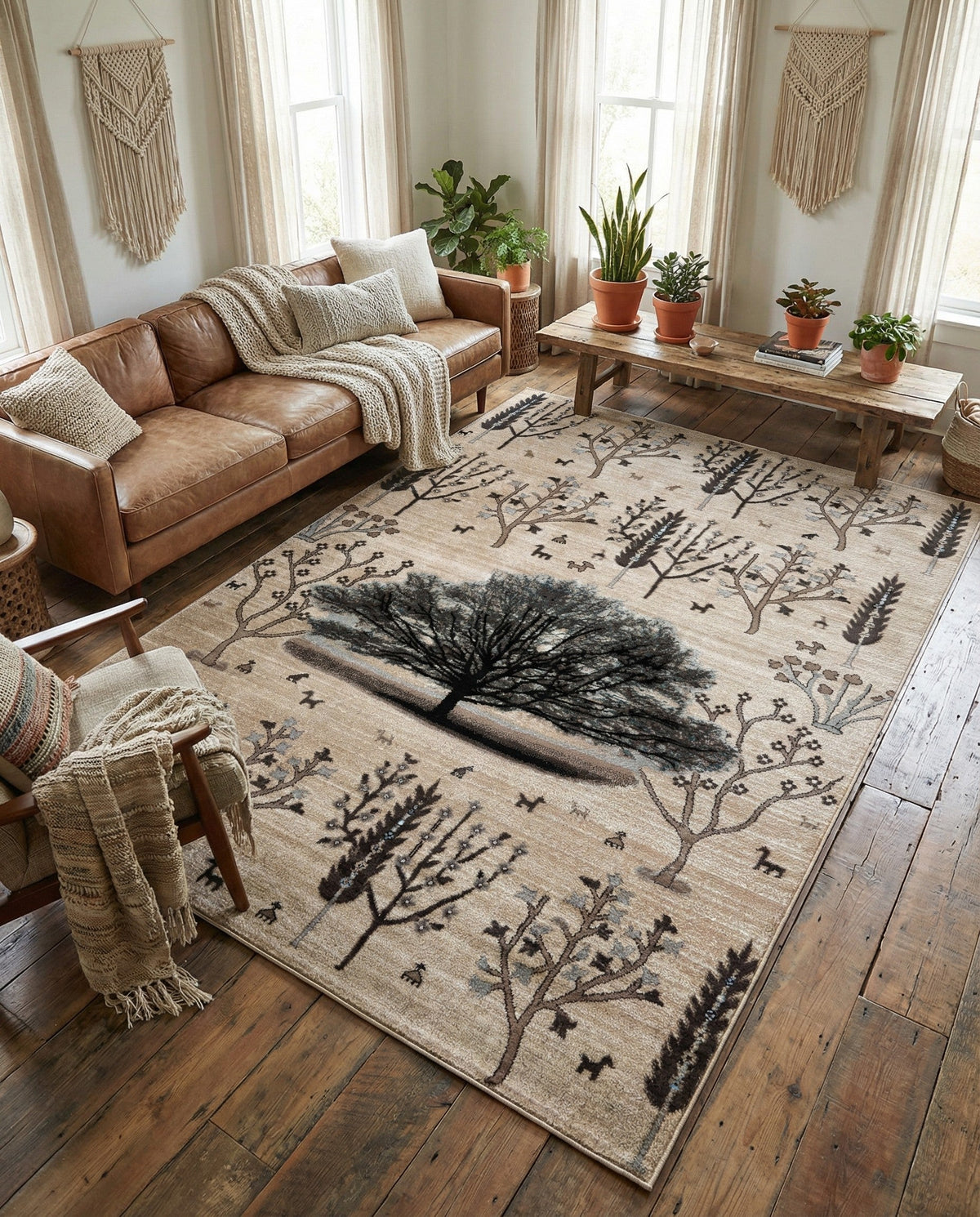 Coastal Haven Collection Area Rug -  Coastline Rectangle Beige  lifestyle 18