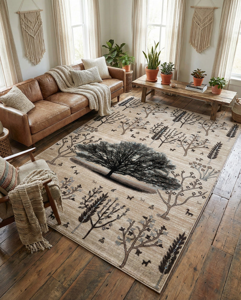 Coastal Haven Collection Area Rug -  Coastline Rectangle Beige  lifestyle 18