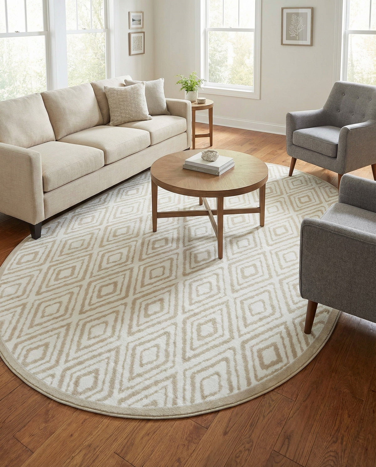 Sanctuary Retreat Collection Area Rug -  Oasis Oval Snow White  lifestyle 176