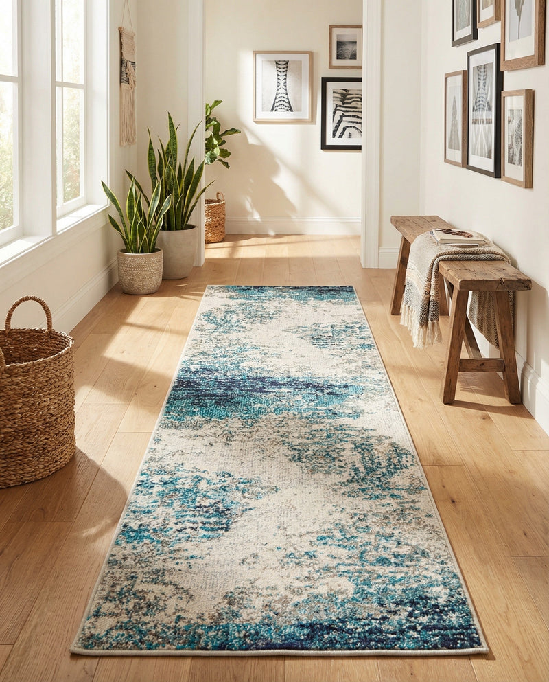 Colorburst Oasis Collection Area Rug -  Tropic Runner Blue  lifestyle 75