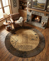 Bistro Lounge Collection Area Rug -  Affogato Round Beige  lifestyle 50